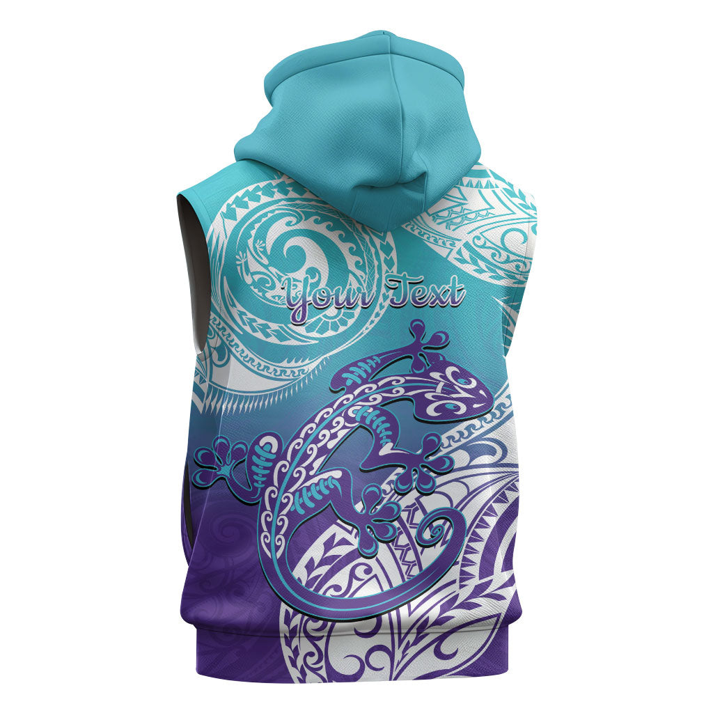 Personalised New Zealand Suicide Prevention Month Sleeveless Hoodie You Matter NZ Fern With Maori Koru Lizard