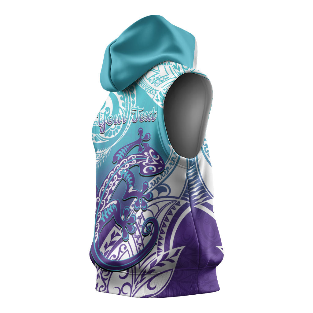 Personalised New Zealand Suicide Prevention Month Sleeveless Hoodie You Matter NZ Fern With Maori Koru Lizard