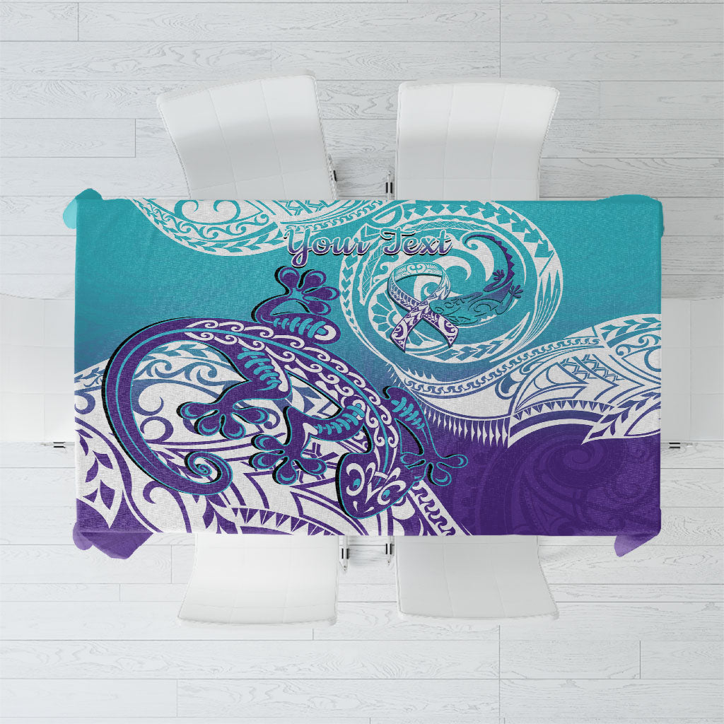 Personalised New Zealand Suicide Prevention Month Tablecloth You Matter NZ Fern With Maori Koru Lizard
