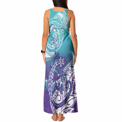 Personalised New Zealand Suicide Prevention Month Tank Maxi Dress You Matter NZ Fern With Maori Koru Lizard