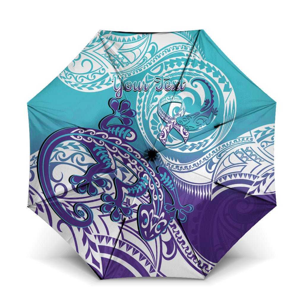 Personalised New Zealand Suicide Prevention Month Umbrella You Matter NZ Fern With Maori Koru Lizard