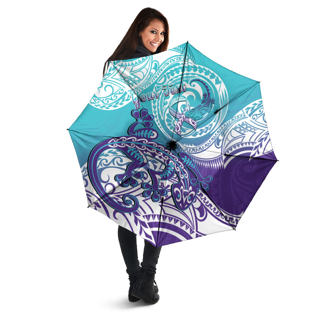 Personalised New Zealand Suicide Prevention Month Umbrella You Matter NZ Fern With Maori Koru Lizard