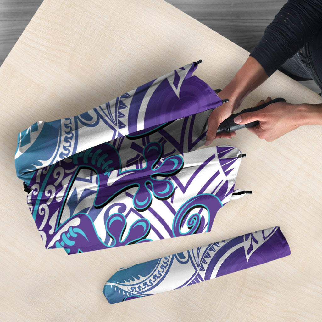 Personalised New Zealand Suicide Prevention Month Umbrella You Matter NZ Fern With Maori Koru Lizard
