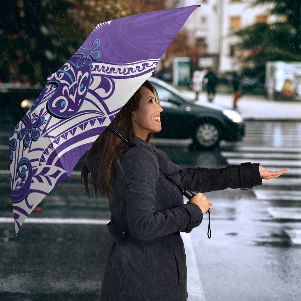 Personalised New Zealand Suicide Prevention Month Umbrella You Matter NZ Fern With Maori Koru Lizard