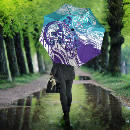 Personalised New Zealand Suicide Prevention Month Umbrella You Matter NZ Fern With Maori Koru Lizard