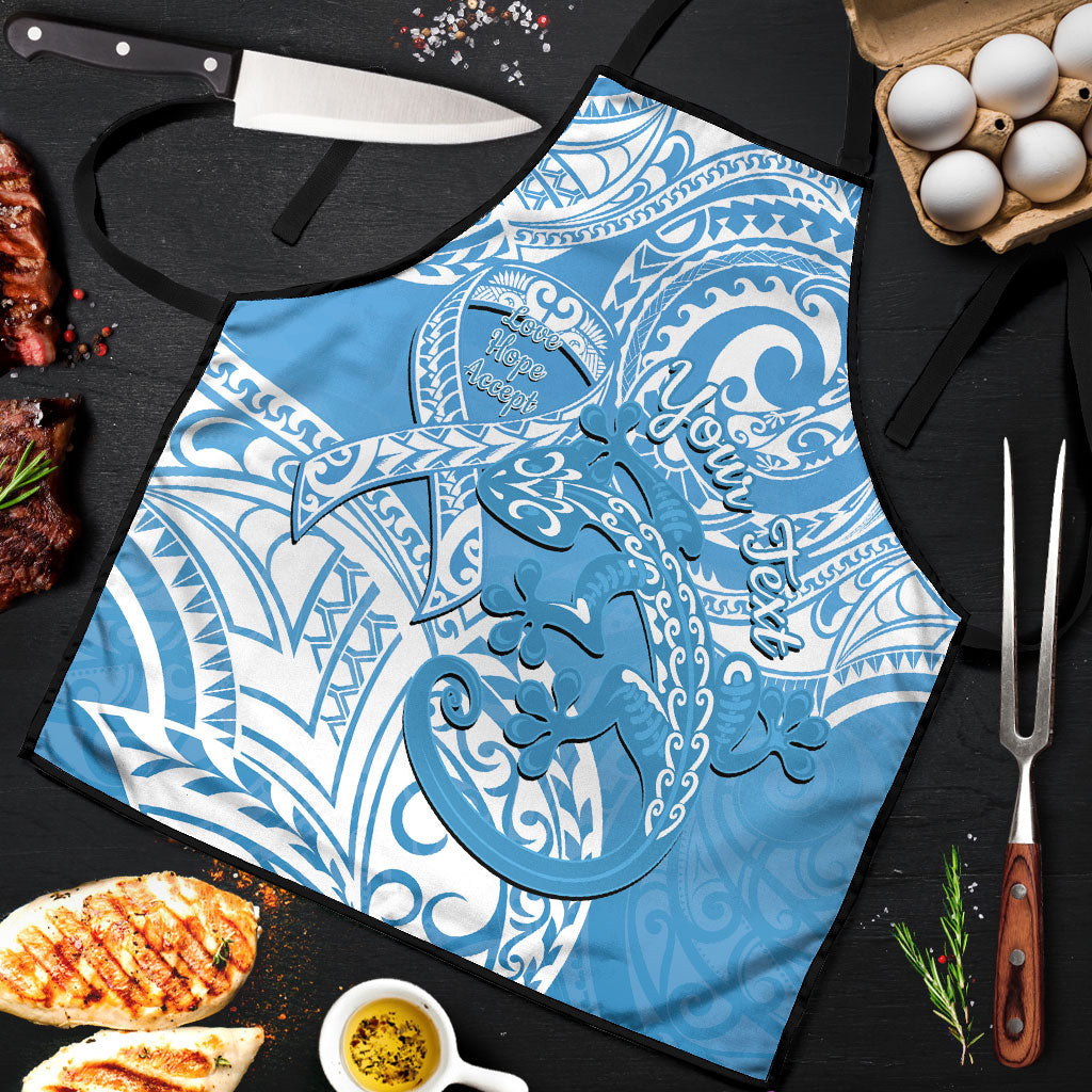 Personalised New Zealand Autism Support Apron NZ Fern With Maori Koru Lizard