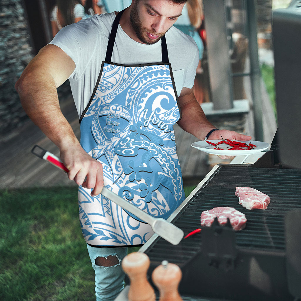 Personalised New Zealand Autism Support Apron NZ Fern With Maori Koru Lizard