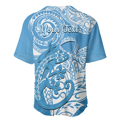 Personalised New Zealand Autism Support Baseball Jersey NZ Fern With Maori Koru Lizard