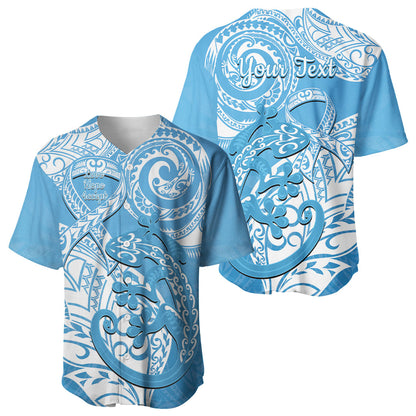 Personalised New Zealand Autism Support Baseball Jersey NZ Fern With Maori Koru Lizard