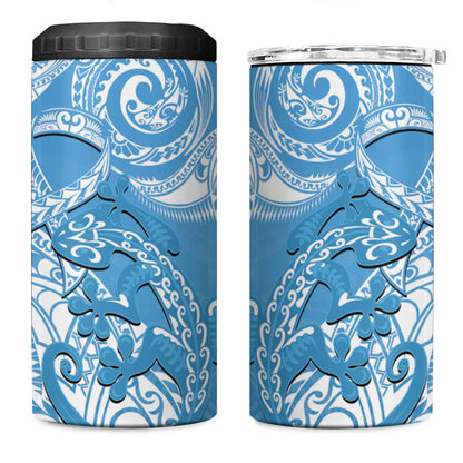 New Zealand Autism Support 4 in 1 Can Cooler Tumbler NZ Fern With Maori Koru Lizard