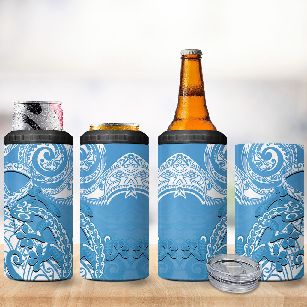 New Zealand Autism Support 4 in 1 Can Cooler Tumbler NZ Fern With Maori Koru Lizard