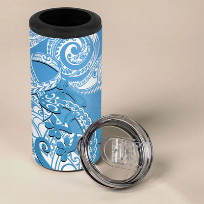 New Zealand Autism Support 4 in 1 Can Cooler Tumbler NZ Fern With Maori Koru Lizard