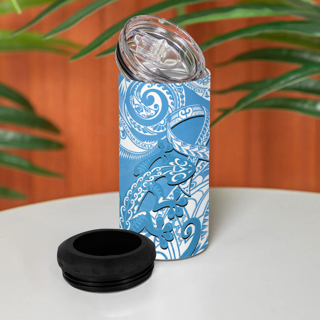 New Zealand Autism Support 4 in 1 Can Cooler Tumbler NZ Fern With Maori Koru Lizard