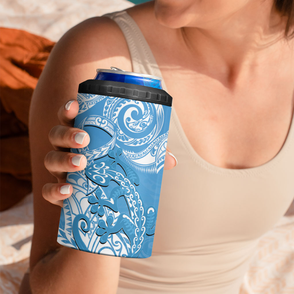 New Zealand Autism Support 4 in 1 Can Cooler Tumbler NZ Fern With Maori Koru Lizard