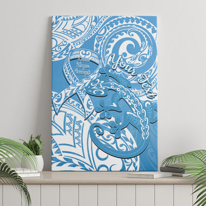 Personalised New Zealand Autism Support Canvas Wall Art NZ Fern With Maori Koru Lizard
