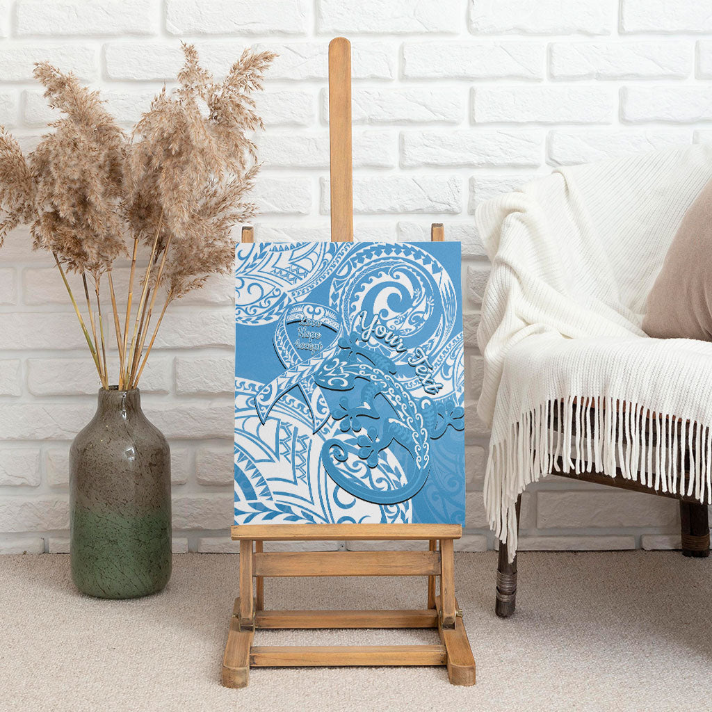 Personalised New Zealand Autism Support Canvas Wall Art NZ Fern With Maori Koru Lizard