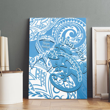 Personalised New Zealand Autism Support Canvas Wall Art NZ Fern With Maori Koru Lizard