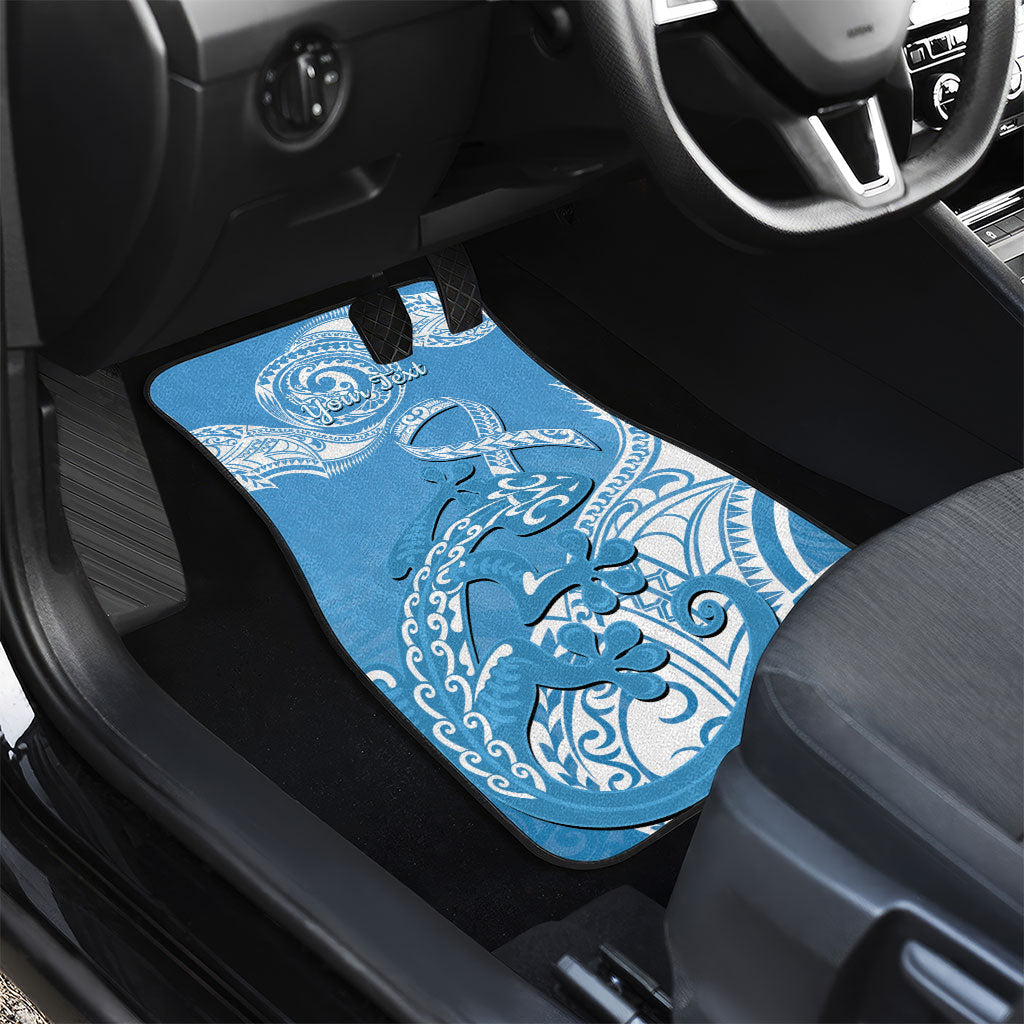Personalised New Zealand Autism Support Car Mats NZ Fern With Maori Koru Lizard