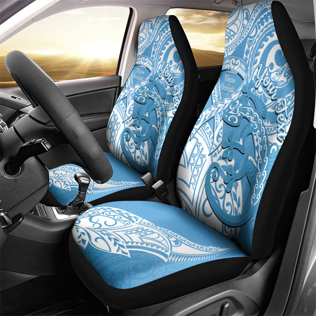 Personalised New Zealand Autism Support Car Seat Cover NZ Fern With Maori Koru Lizard