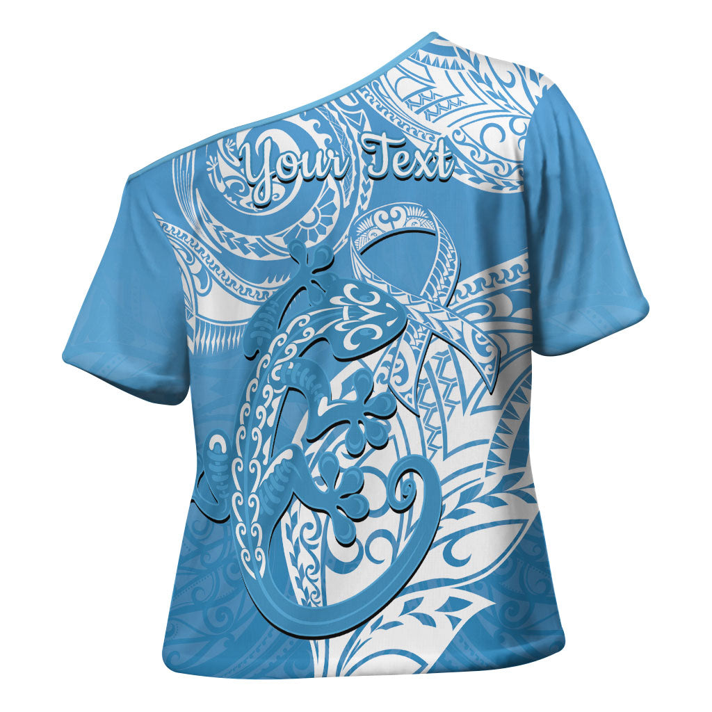 Personalised New Zealand Autism Support Cross Shoulder Shirt NZ Fern With Maori Koru Lizard
