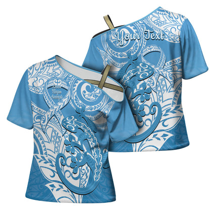 Personalised New Zealand Autism Support Cross Shoulder Shirt NZ Fern With Maori Koru Lizard