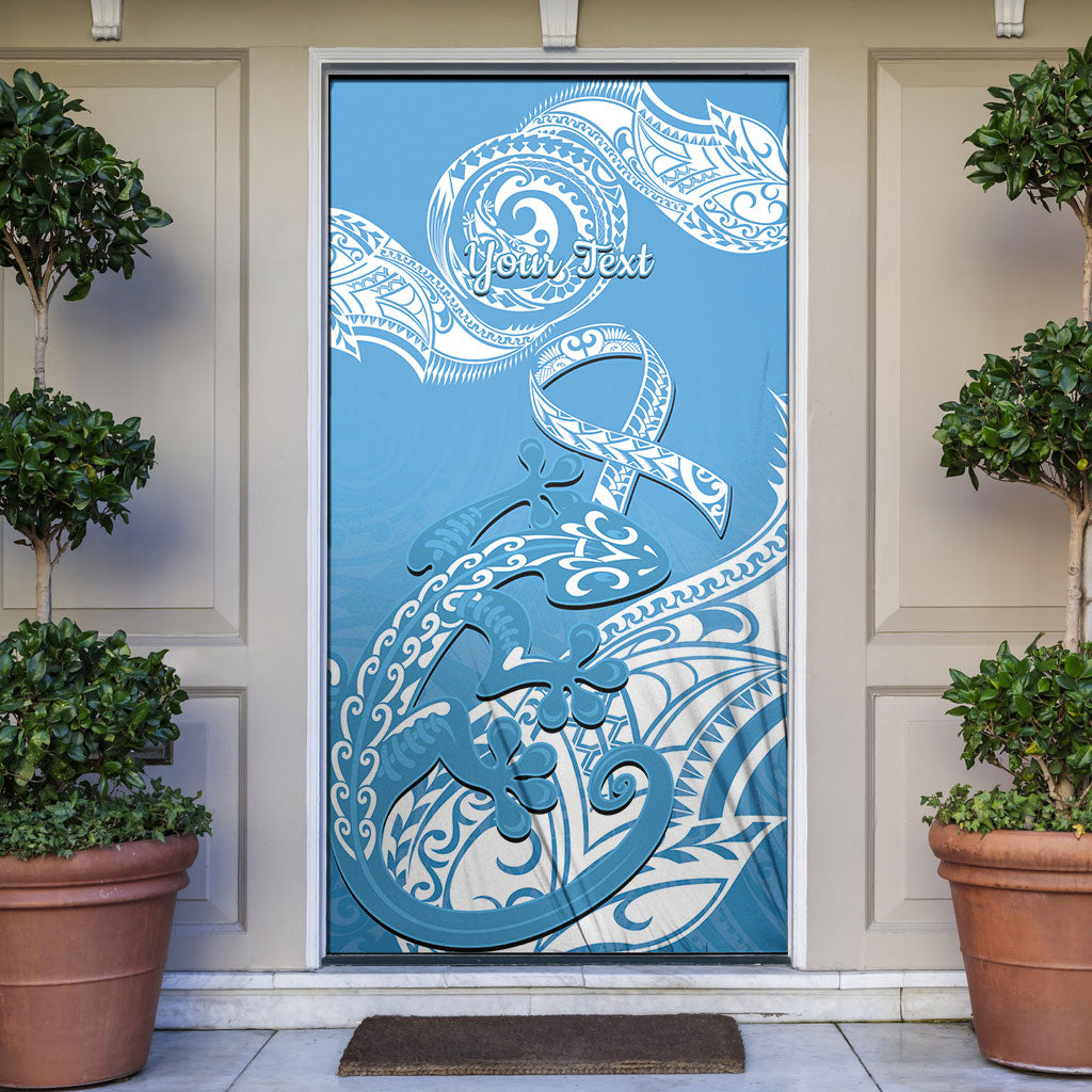 Personalised New Zealand Autism Support Door Cover NZ Fern With Maori Koru Lizard