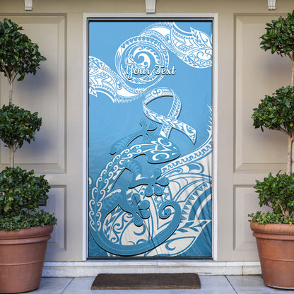 Personalised New Zealand Autism Support Door Cover NZ Fern With Maori Koru Lizard