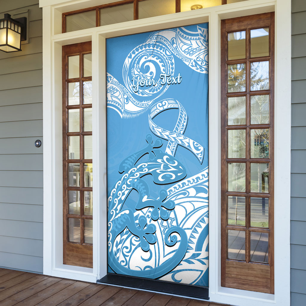 Personalised New Zealand Autism Support Door Cover NZ Fern With Maori Koru Lizard