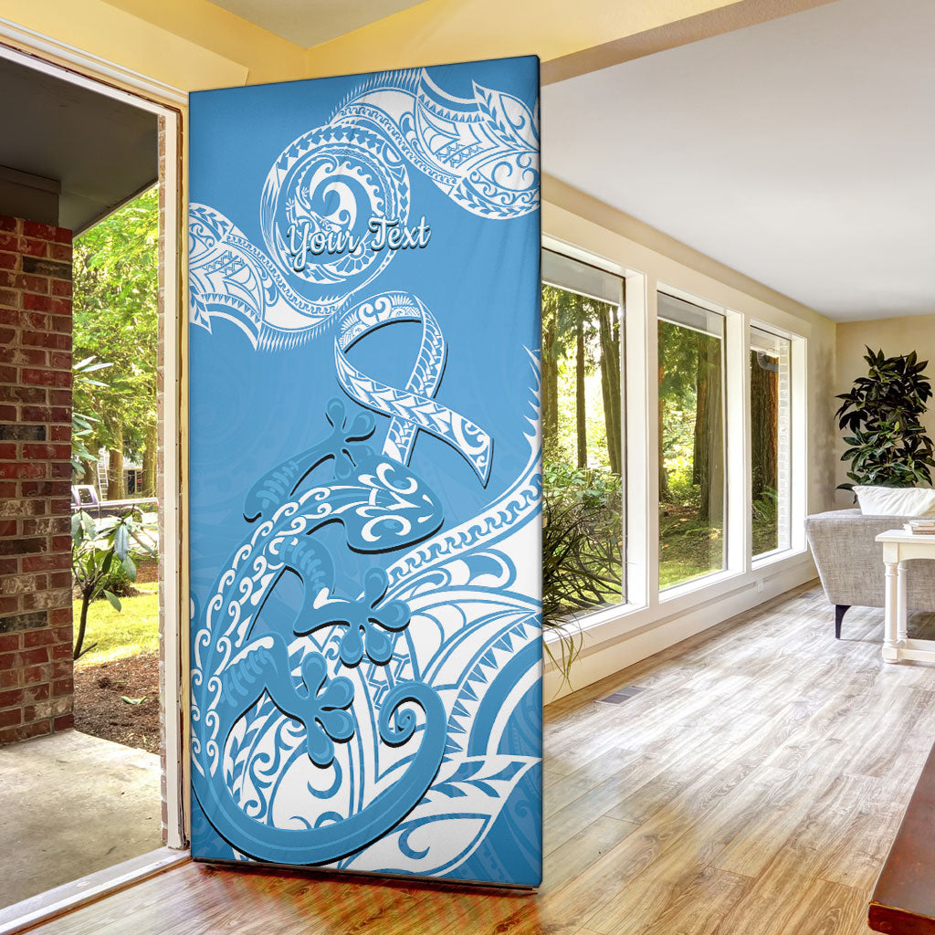 Personalised New Zealand Autism Support Door Cover NZ Fern With Maori Koru Lizard
