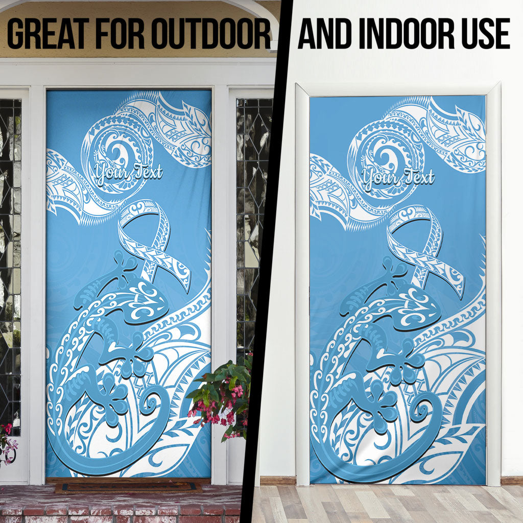 Personalised New Zealand Autism Support Door Cover NZ Fern With Maori Koru Lizard