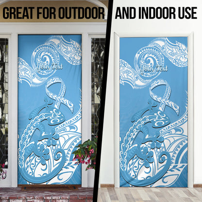 Personalised New Zealand Autism Support Door Cover NZ Fern With Maori Koru Lizard