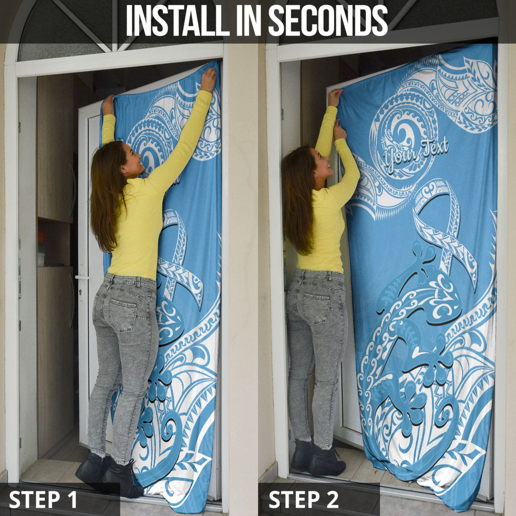 Personalised New Zealand Autism Support Door Cover NZ Fern With Maori Koru Lizard