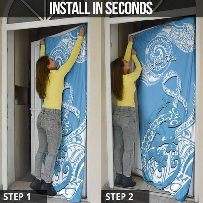 Personalised New Zealand Autism Support Door Cover NZ Fern With Maori Koru Lizard
