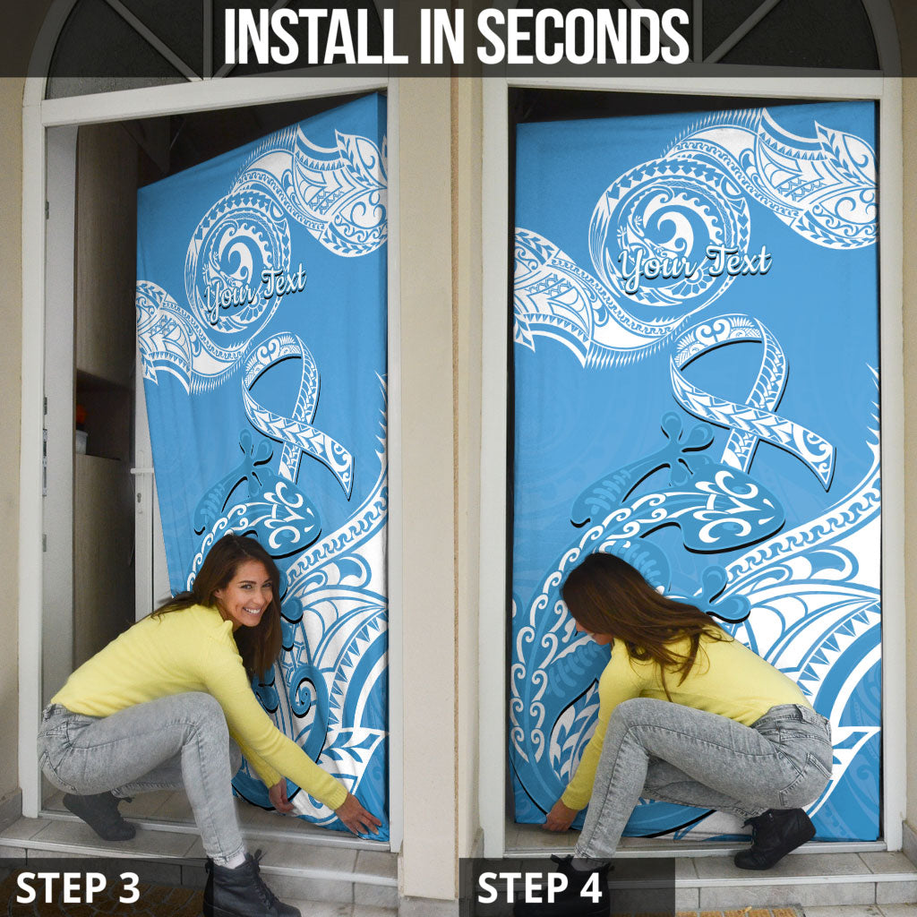 Personalised New Zealand Autism Support Door Cover NZ Fern With Maori Koru Lizard