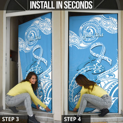Personalised New Zealand Autism Support Door Cover NZ Fern With Maori Koru Lizard