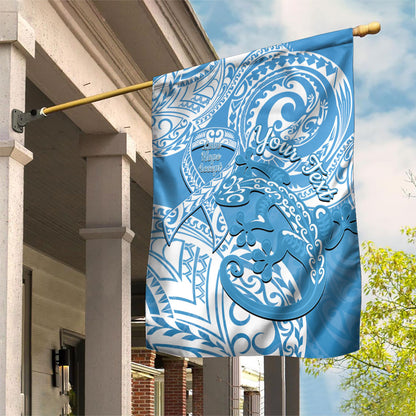 Personalised New Zealand Autism Support Garden Flag NZ Fern With Maori Koru Lizard