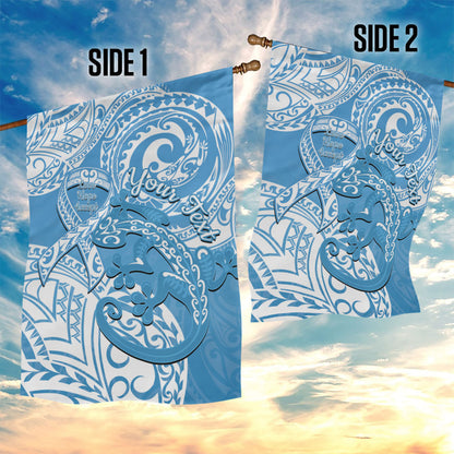 Personalised New Zealand Autism Support Garden Flag NZ Fern With Maori Koru Lizard