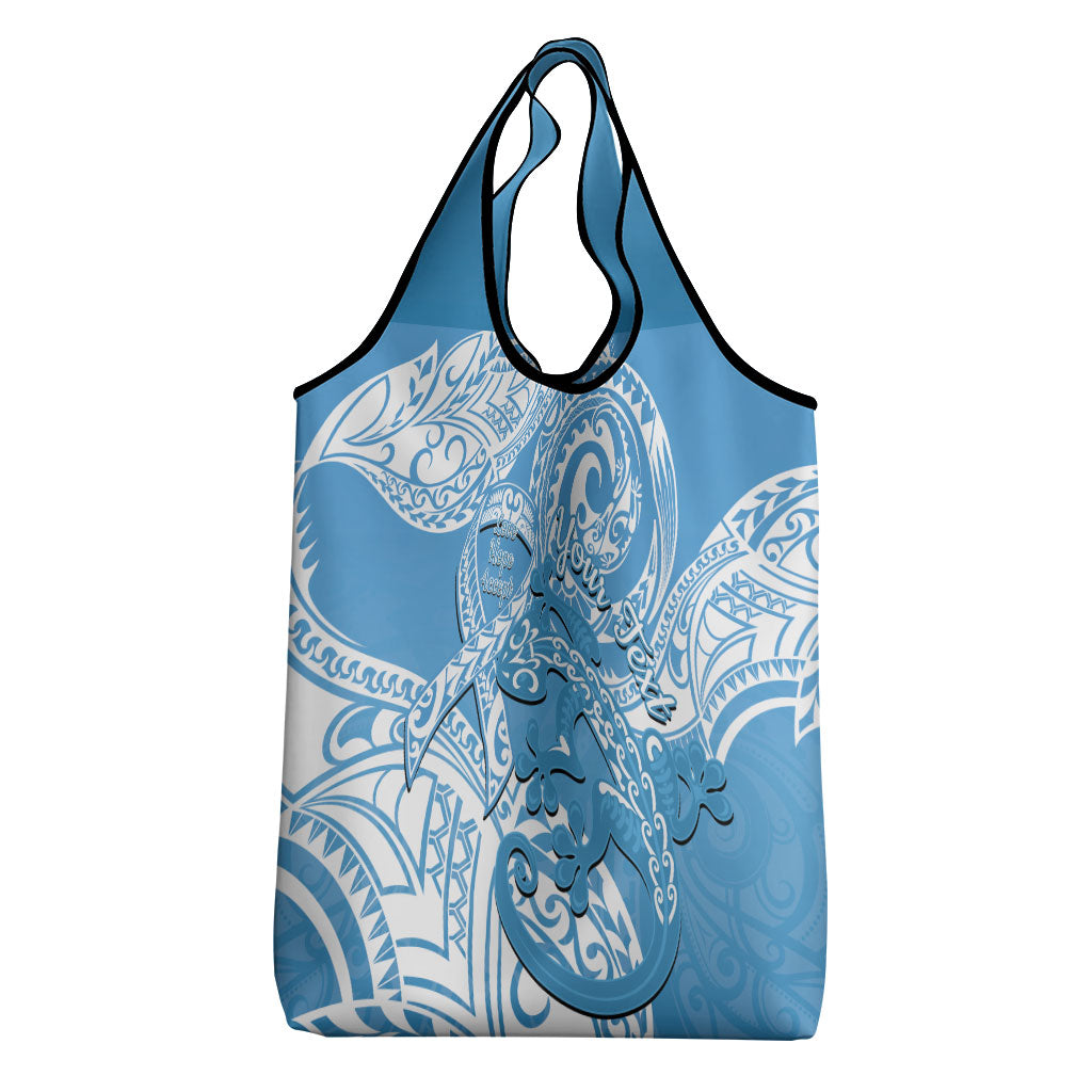Personalised New Zealand Autism Support Grocery Bag NZ Fern With Maori Koru Lizard