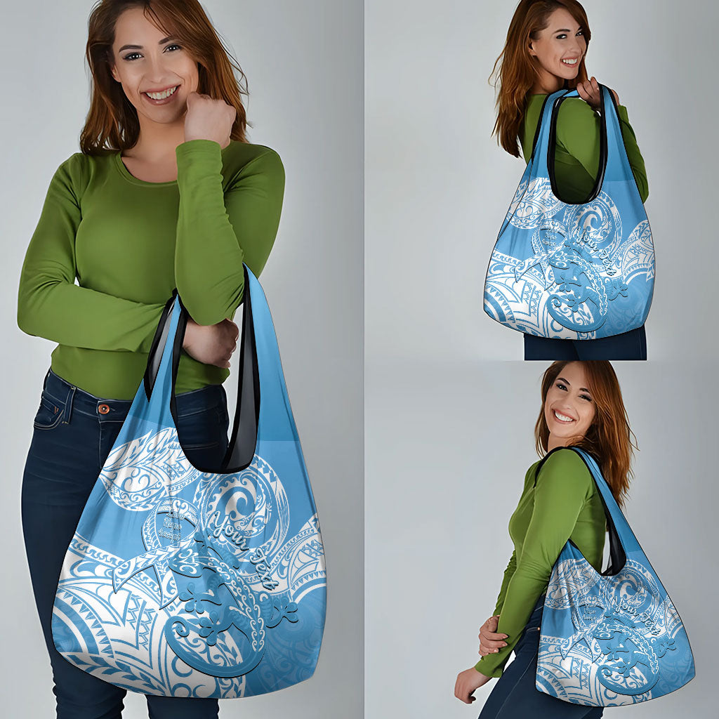 Personalised New Zealand Autism Support Grocery Bag NZ Fern With Maori Koru Lizard