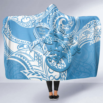 Personalised New Zealand Autism Support Hooded Blanket NZ Fern With Maori Koru Lizard