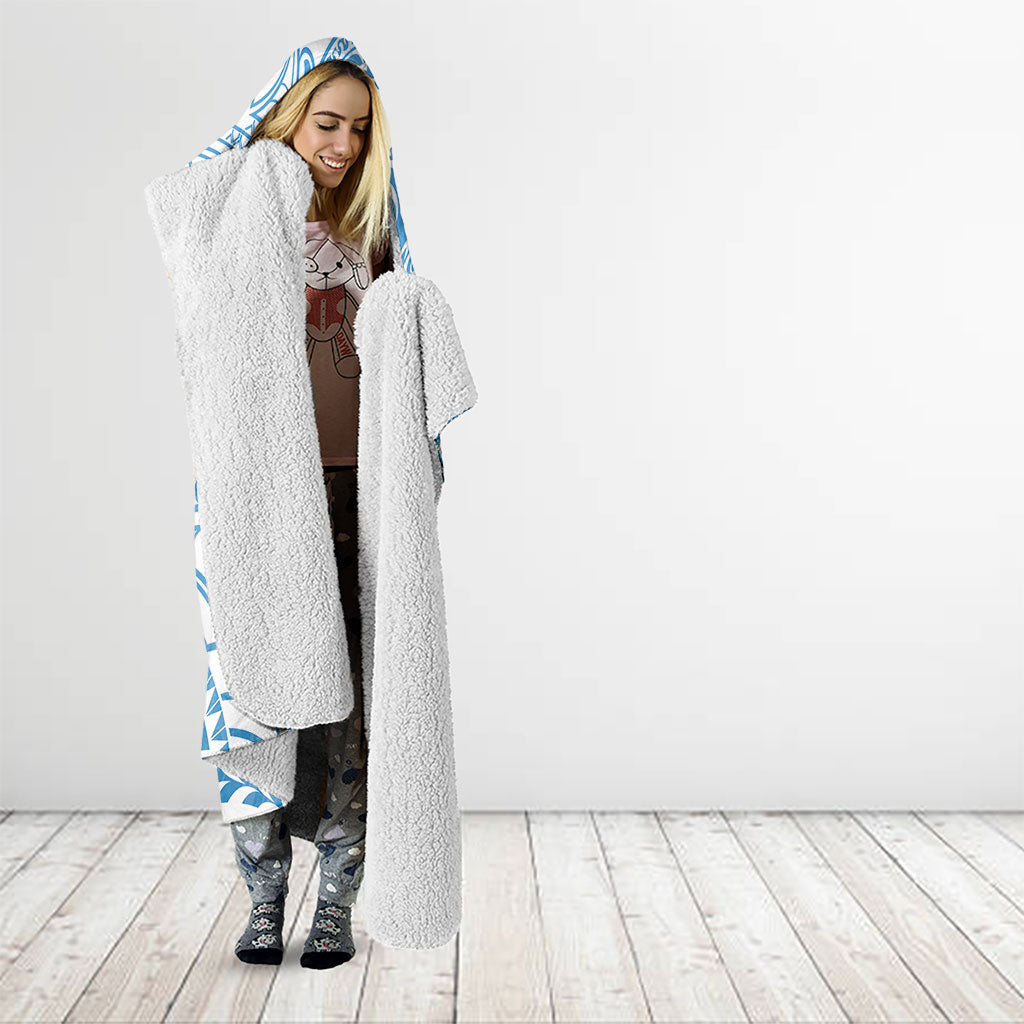 Personalised New Zealand Autism Support Hooded Blanket NZ Fern With Maori Koru Lizard