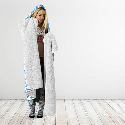 Personalised New Zealand Autism Support Hooded Blanket NZ Fern With Maori Koru Lizard