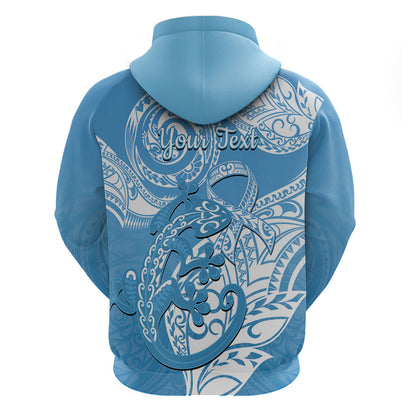 Personalised New Zealand Autism Support Hoodie NZ Fern With Maori Koru Lizard