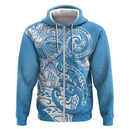 Personalised New Zealand Autism Support Hoodie NZ Fern With Maori Koru Lizard