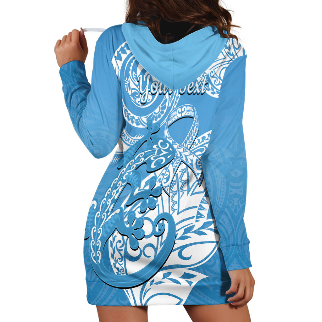 Personalised New Zealand Autism Support Hoodie Dress NZ Fern With Maori Koru Lizard
