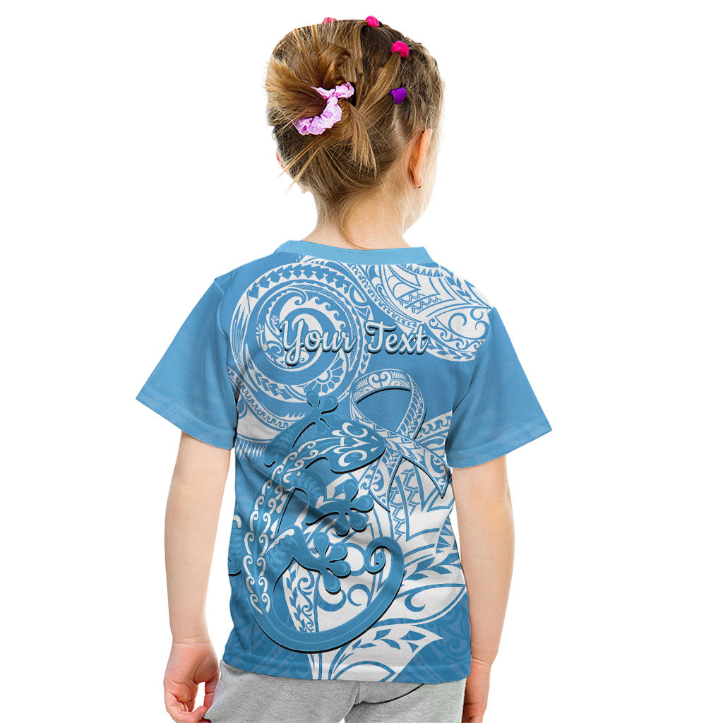 Personalised New Zealand Autism Support Kid T Shirt NZ Fern With Maori Koru Lizard