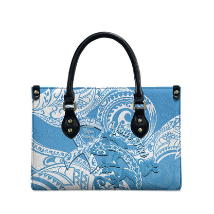 Personalised New Zealand Autism Support Leather Bag NZ Fern With Maori Koru Lizard