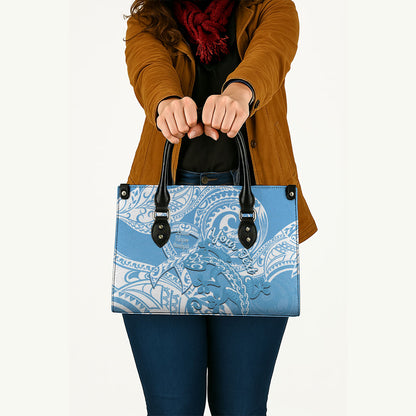 Personalised New Zealand Autism Support Leather Bag NZ Fern With Maori Koru Lizard