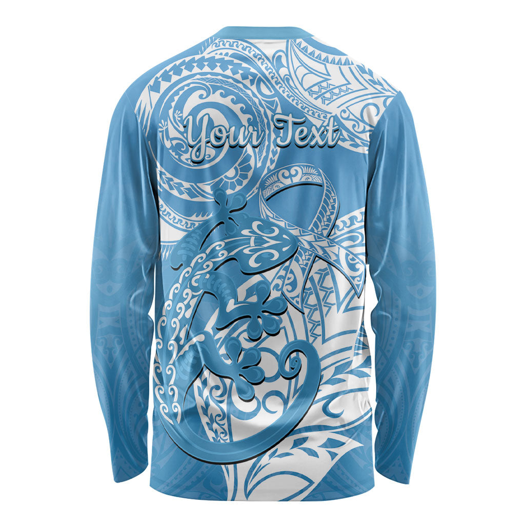 Personalised New Zealand Autism Support Long Sleeve Shirt NZ Fern With Maori Koru Lizard
