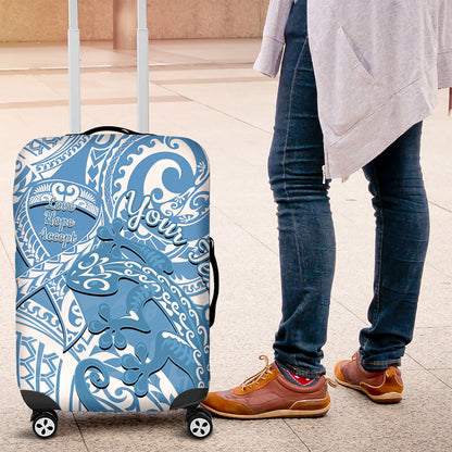 Personalised New Zealand Autism Support Luggage Cover NZ Fern With Maori Koru Lizard